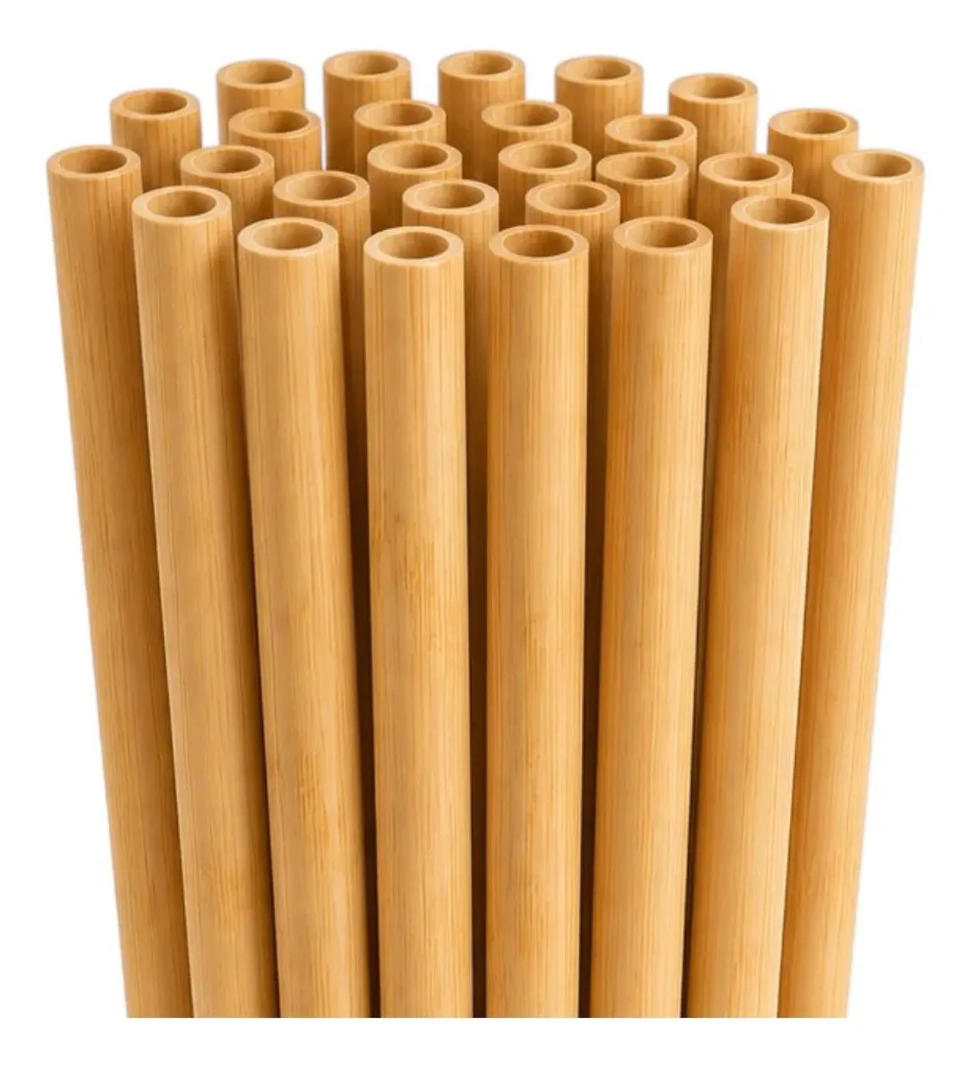 Pack 20 Bombillas De Bambu Beige Reutilizables 20cm Beige-0