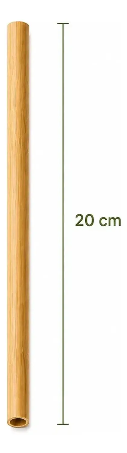 Pack 20 Bombillas De Bambu Beige Reutilizables 20cm Beige-2