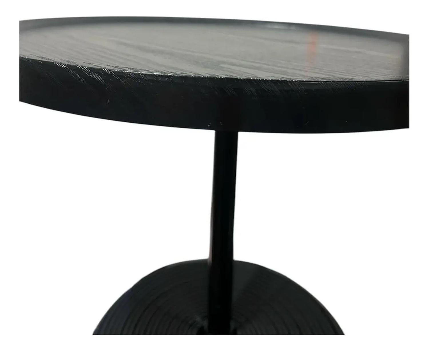 Mesa Lateral Mesa De Centro Negra Moderna Flor 52cm Negro-2