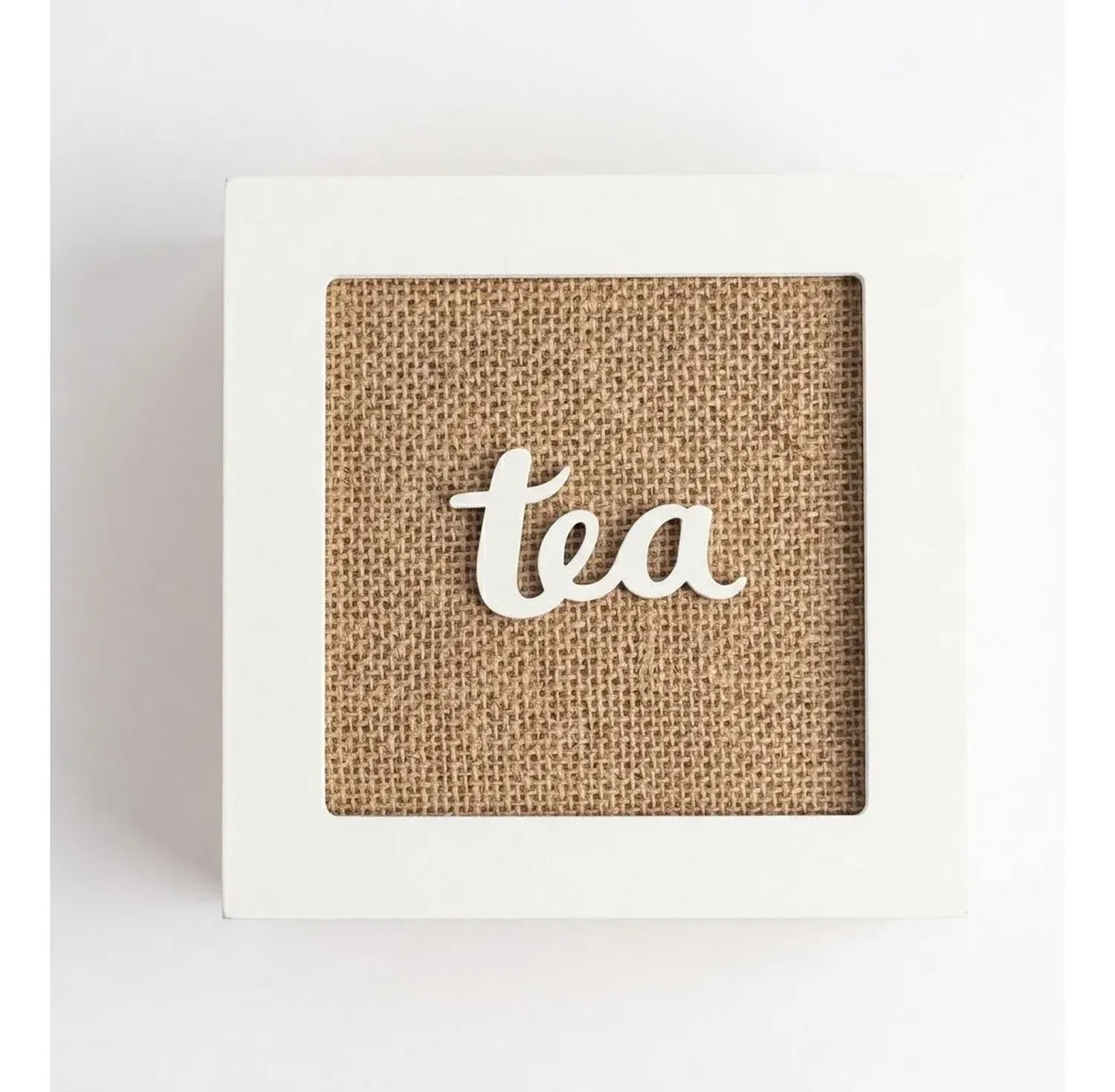 Caja De Té Mediana De Madera 4 Espacios Diseño Flores Beige-3