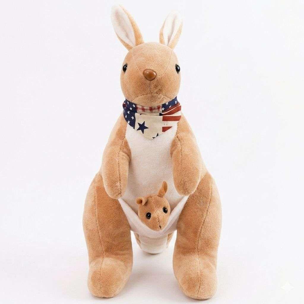 Peluche De Canguro Con Bebe Bufanda Peluche Animales-2