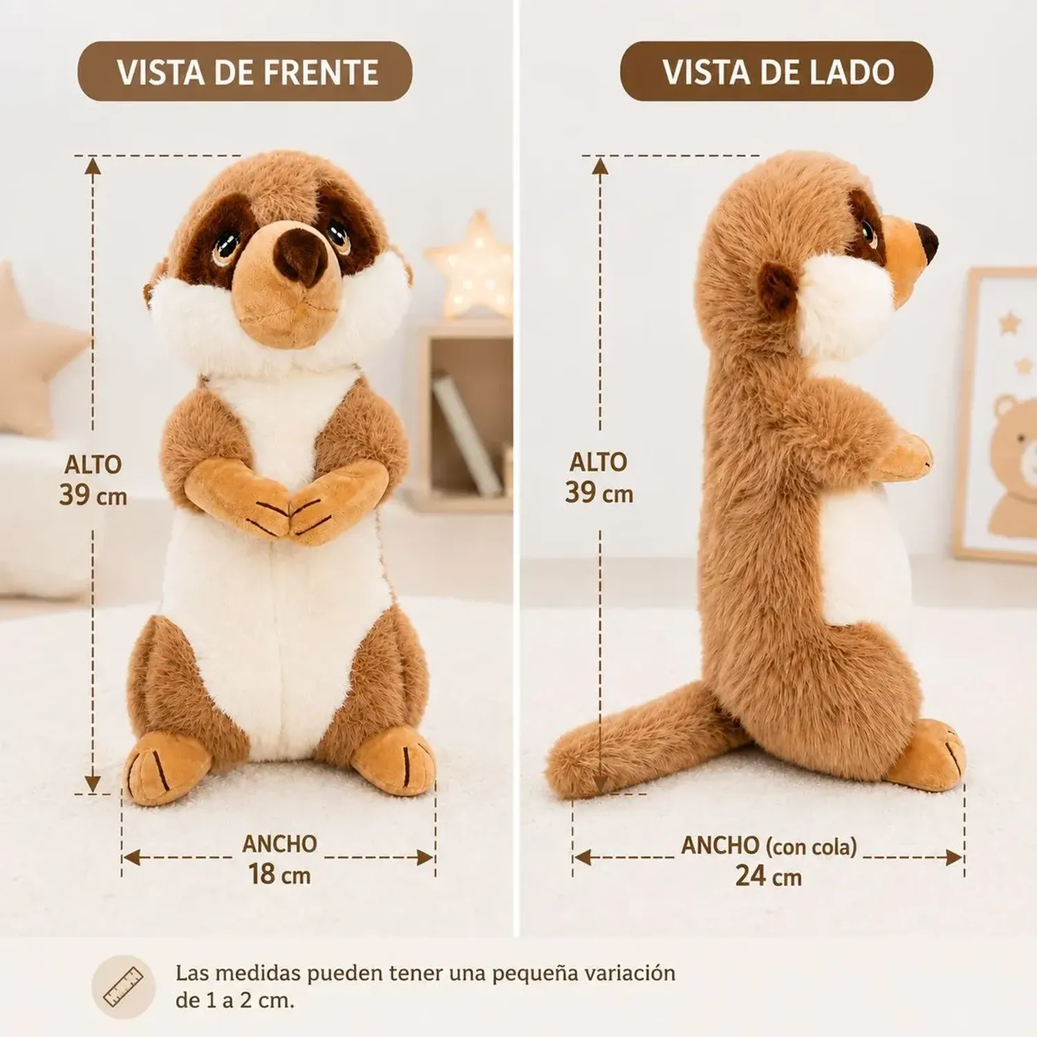 Peluche De Zarigueya Tierno Peluche Animales Marrón-3
