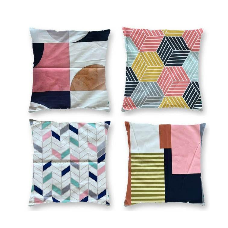 Funda De Cojin  Set de 4 Con Diseños 43 X 43 Cm-0