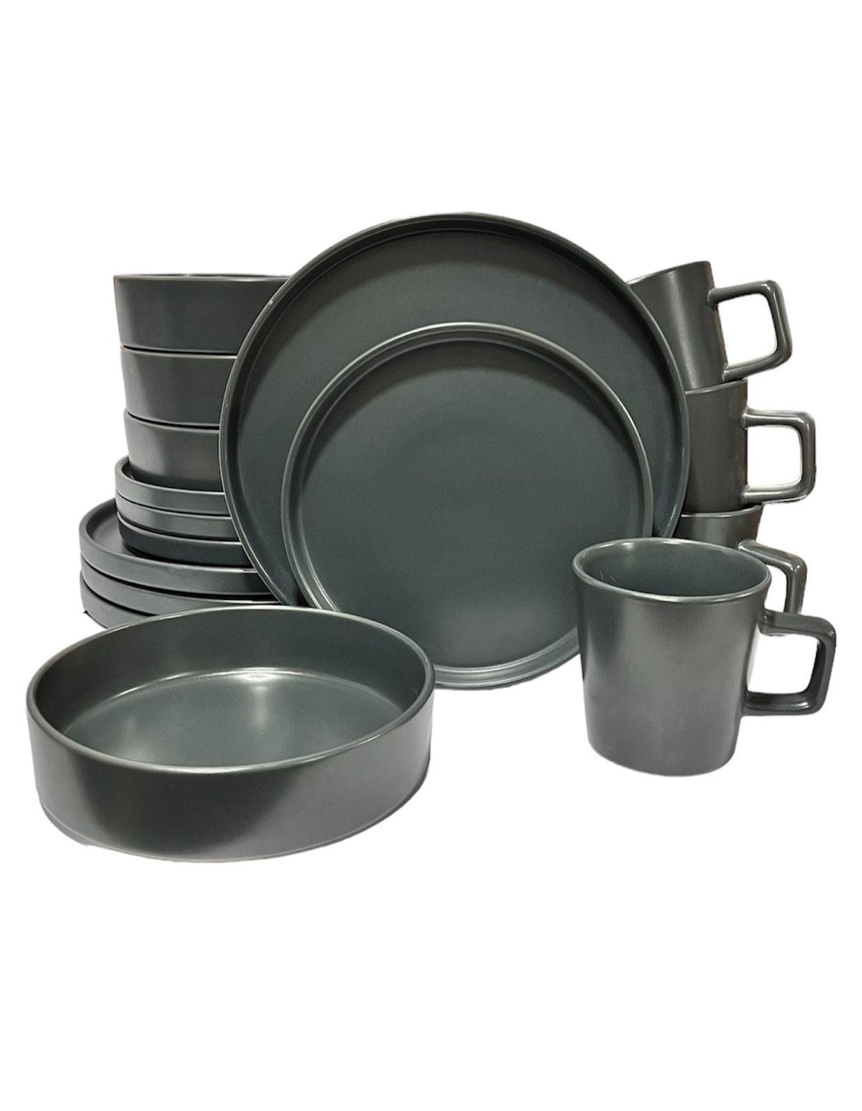 Juego Set Vajilla Loza 16 Piezas Diseño Liso Cerámica Plato-0