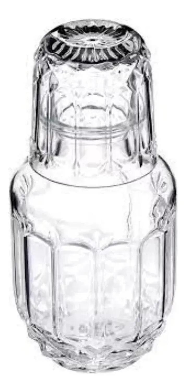 Botella De Vino Licor Con Vaso De Vidrio Hogar Bar 500ml Transparente-1