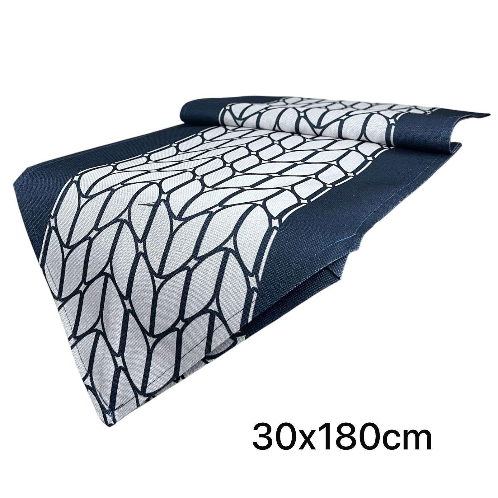 Mantel Camino De Mesa Con Diseño En Medio Azul 180x30cm 4-1