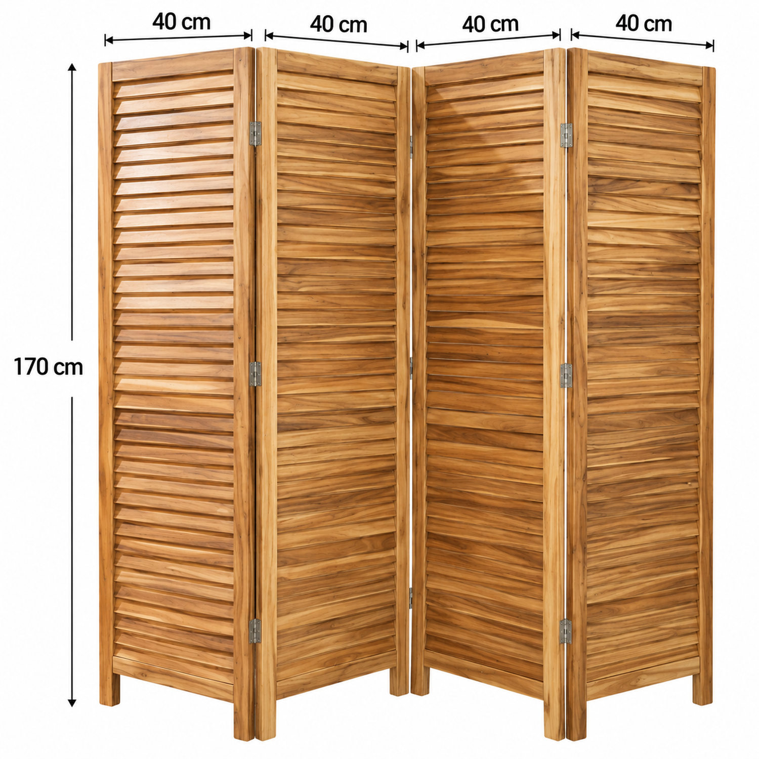 Biombo De Madera Resistente 4 Paneles Diseño Hoja 40x170cm 1 Tallado Beige-2