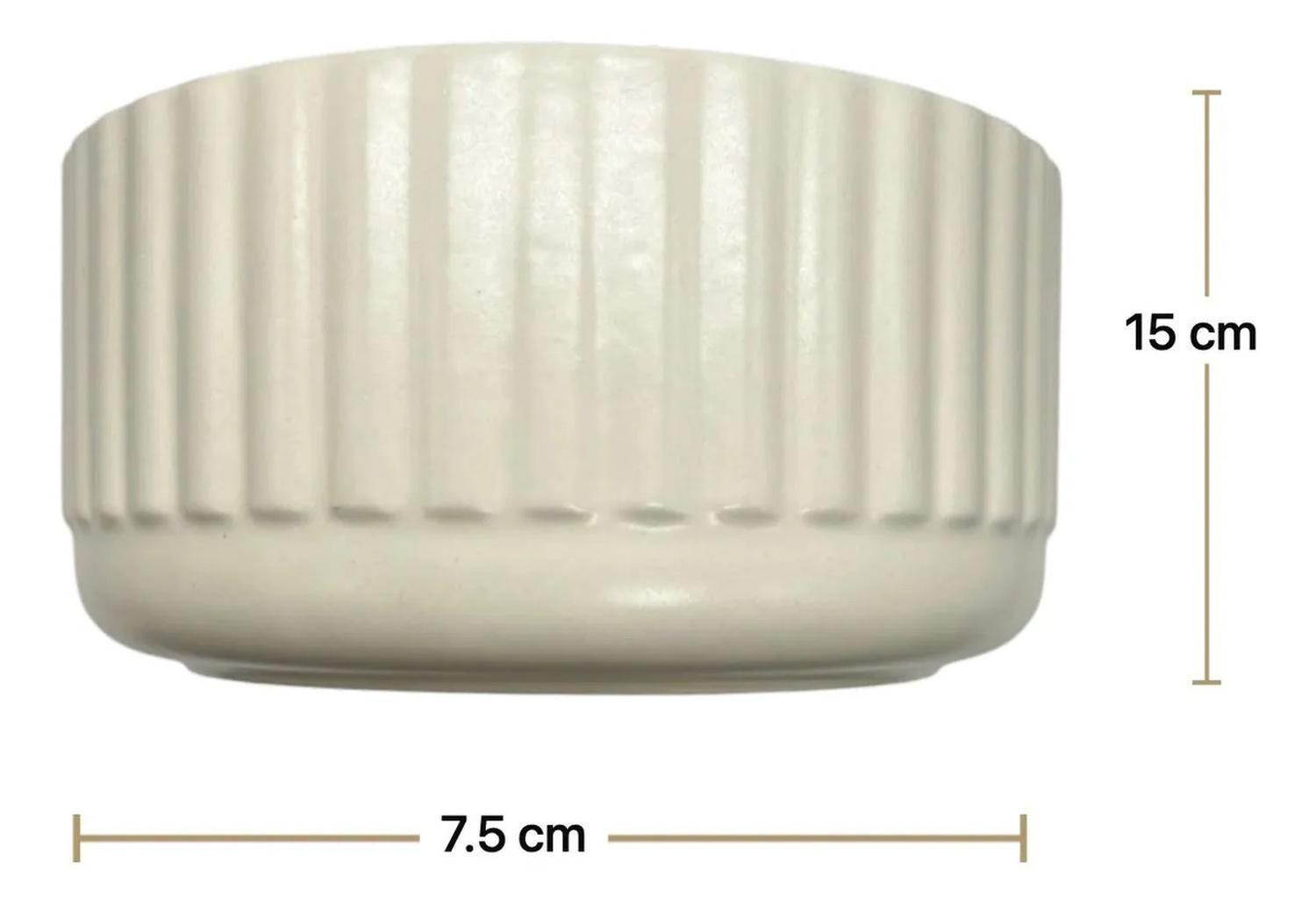 Pack 2 Plato Bowl Sopero Hogar Lineas 7x15cm Beige-3