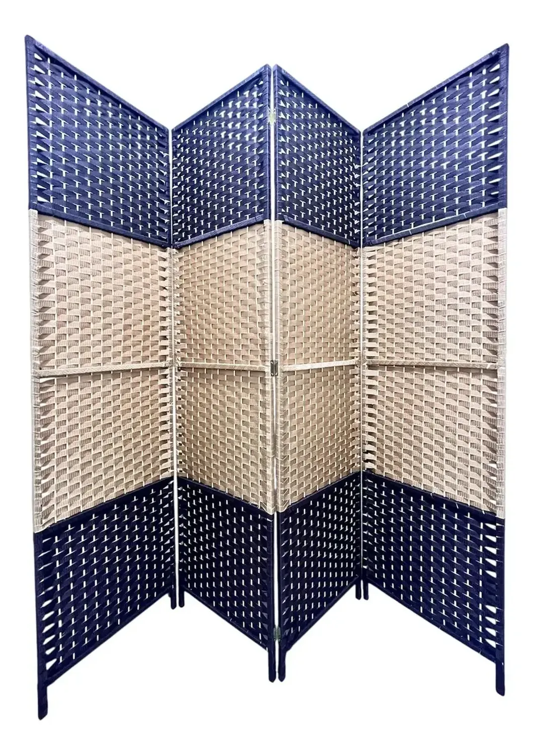 Biombo Resistente 4 Paneles Bambu Bicolor 180cmx180cm-0