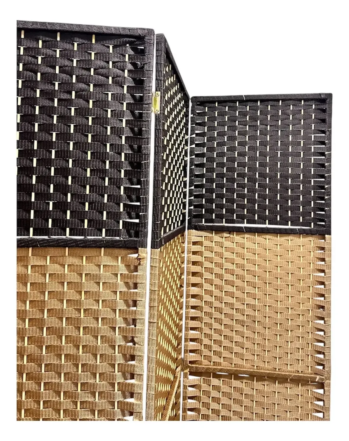 Biombo Resistente 4 Paneles Bambu Bicolor 180cmx180cm-1