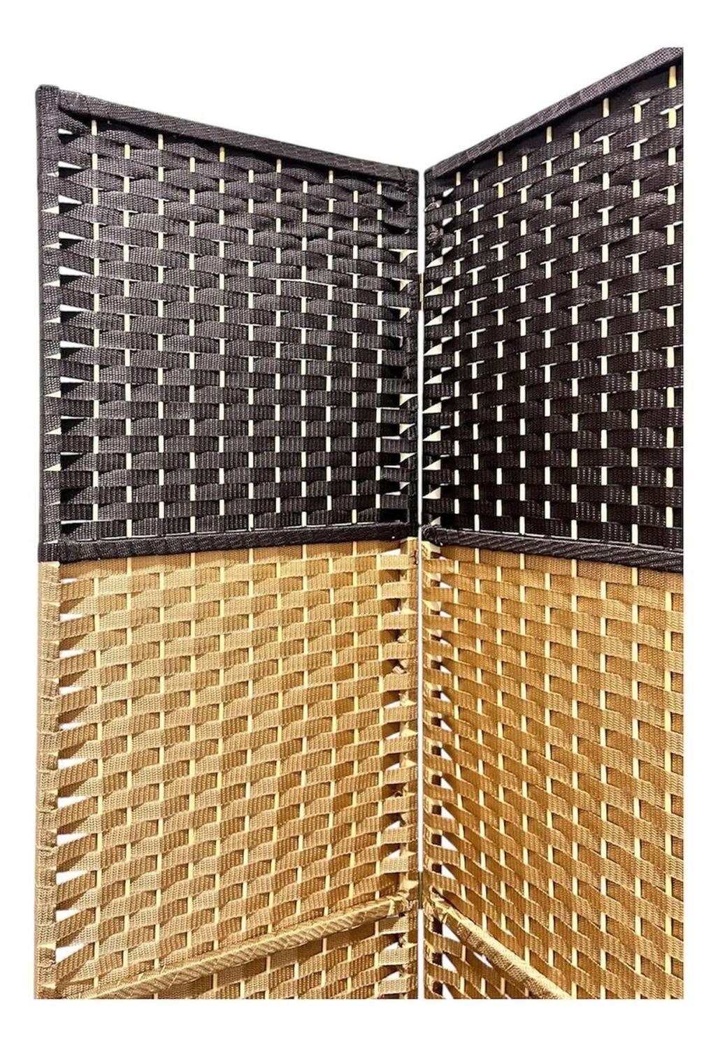 Biombo Resistente 4 Paneles Bambu Bicolor 180cmx180cm-2