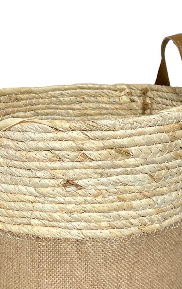 Macetero Cesto Canasto Maceta De Mimbre Pequeña 26X18cm-2