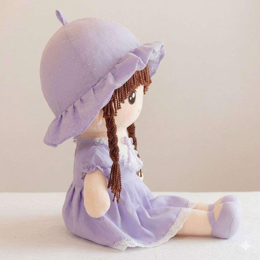 Muñeca De Trapo De Peluche Con Lazo Tierna Suave 45cm L-2
