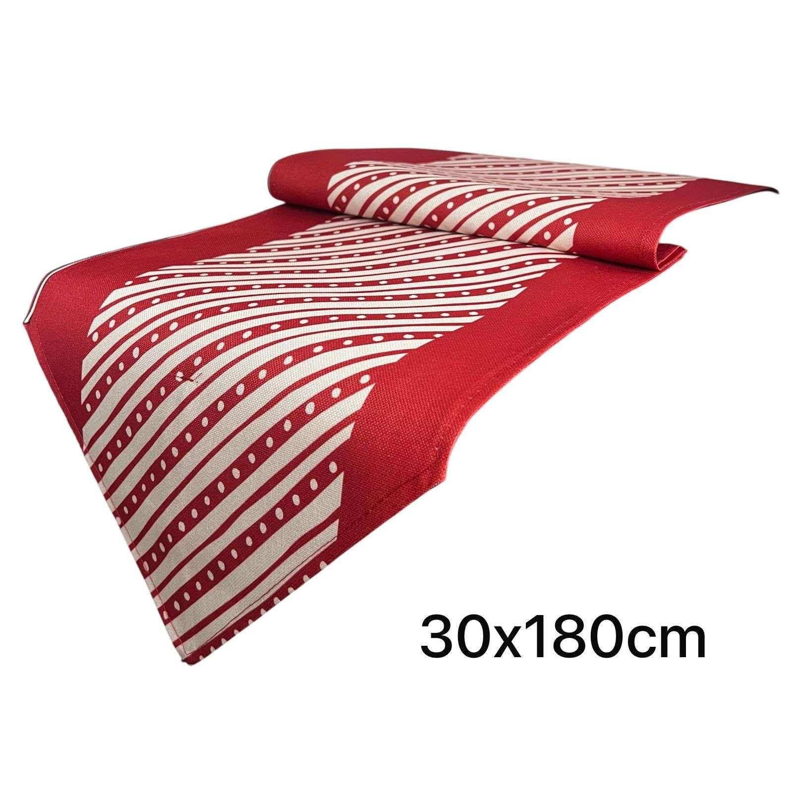 Mantel Camino De Mesa Con Diseño En Medio Rojo 180x30cm-1