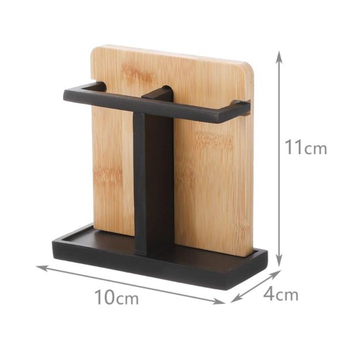 Porta Cepillo De Dientes Diseño Elegante Madera Metal-2