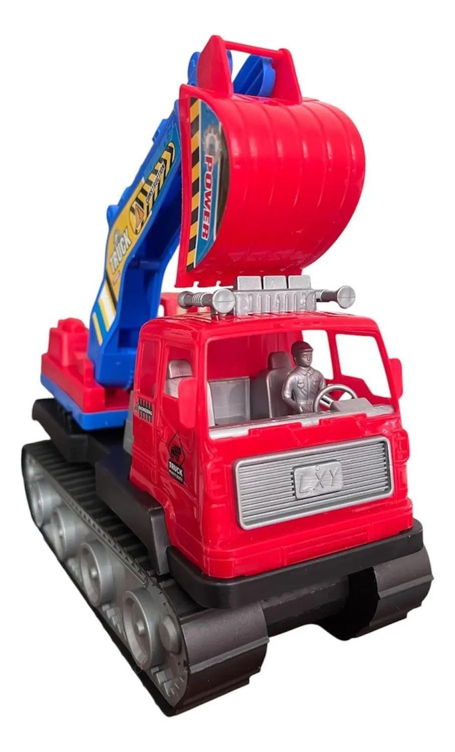 Juguete Camion Carga Excavadora Auto Carro Carros Niños Carro Rojo-1