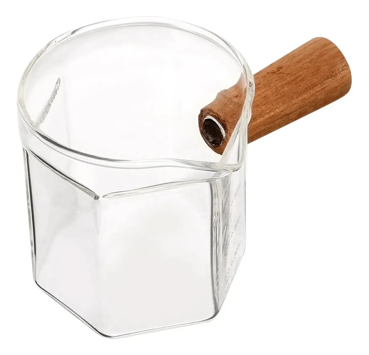 Taza Medidora Vidrio Vaso Medidor Cafe Leche Hexagonal 120ml Transparente-2