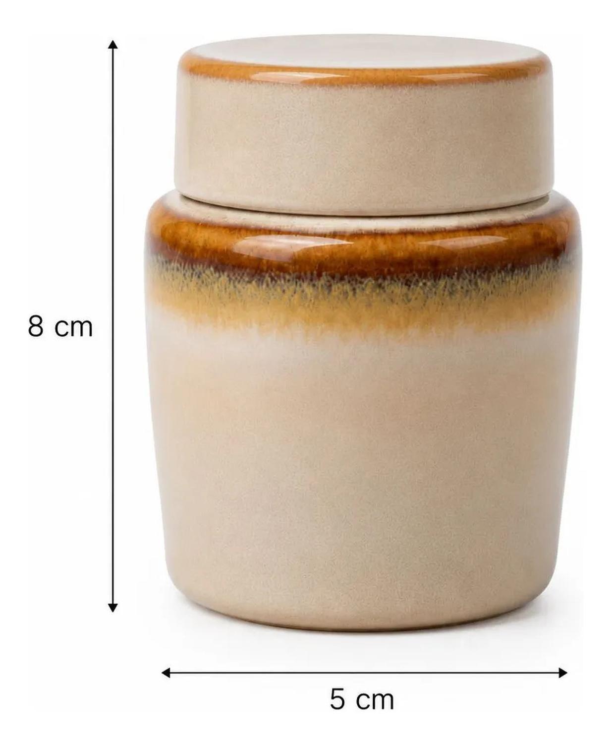 Envase Contenedor Frasco Cocina Baño Canister Ceramica Beige-1