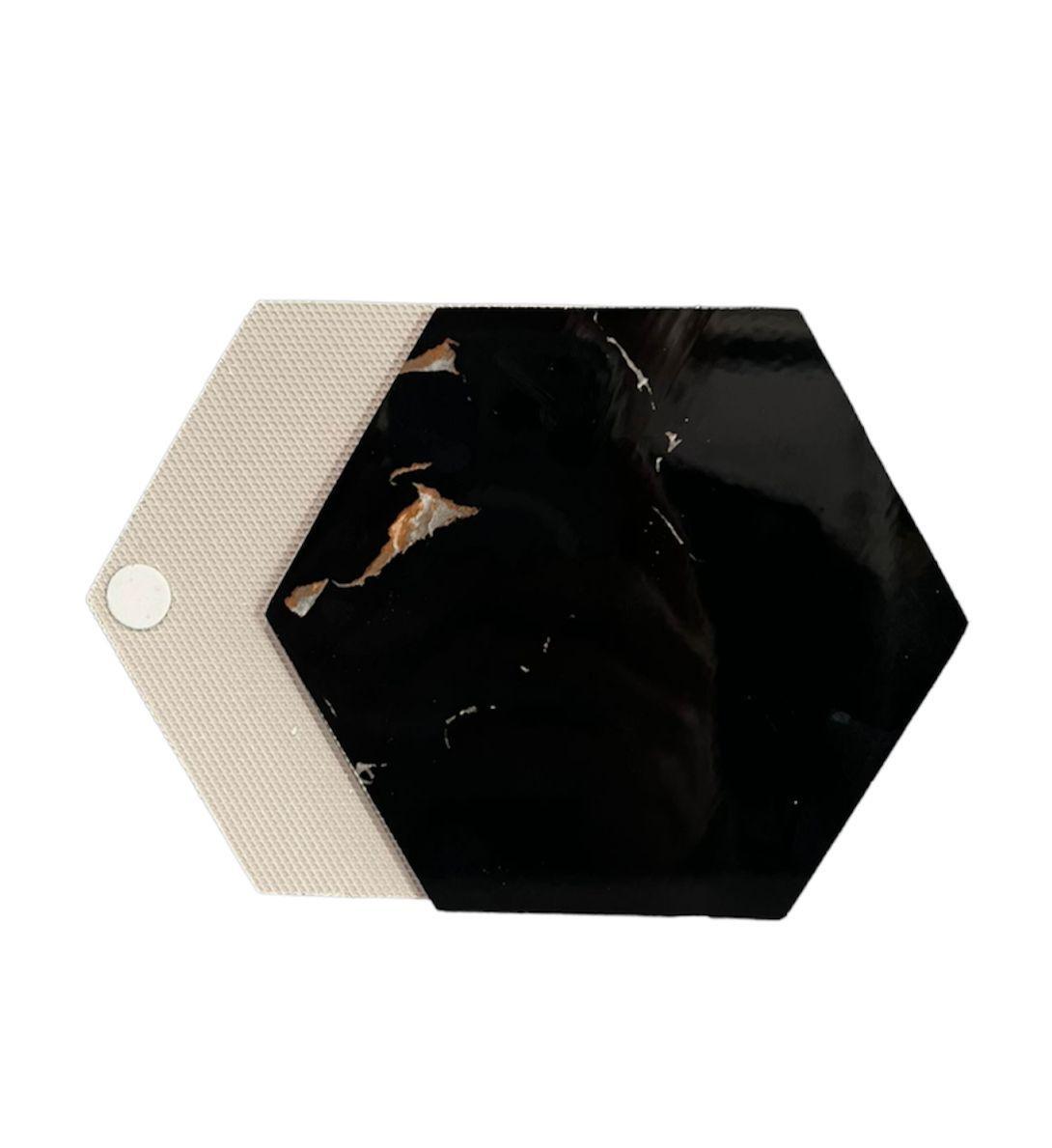 Set De 6 Posavasos Diseño Mármol Pack 6 Posavasos Hexagonal N-1
