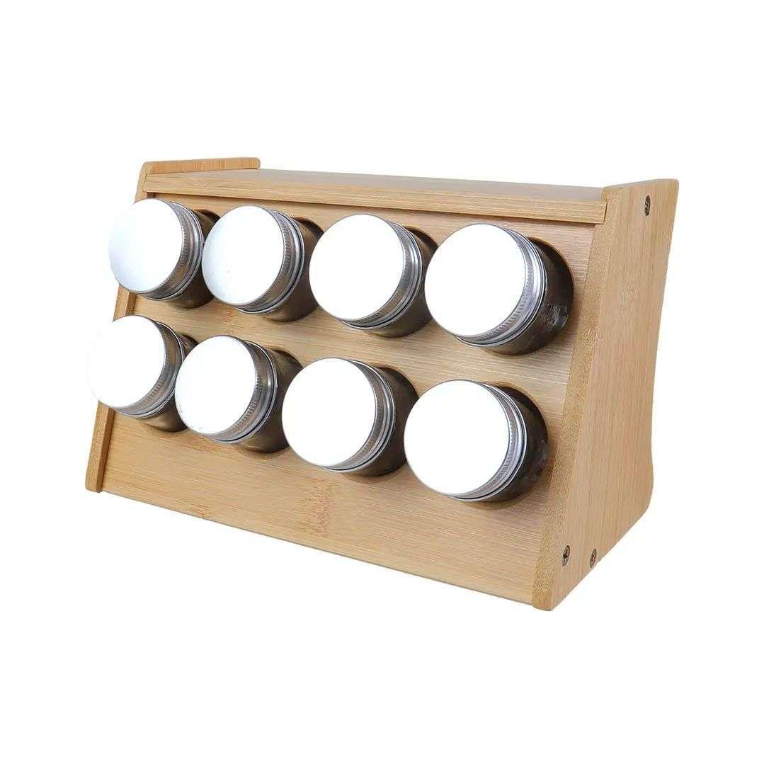 Especiero Modular Madera Condimentos De Cocina 8 Frascos-0