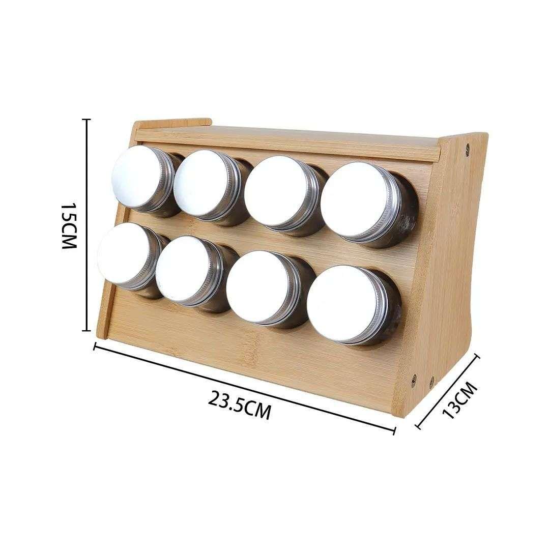 Especiero Modular Madera Condimentos De Cocina 8 Frascos-1