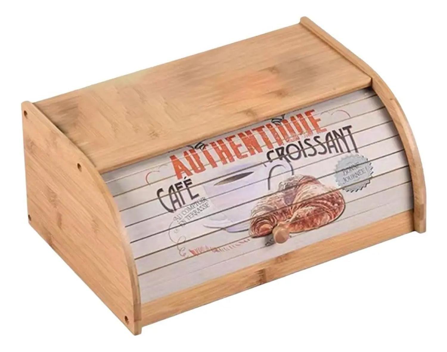 Panera Caja Madera Cesta De Pan Cuadrada 38x26cm Beige-0