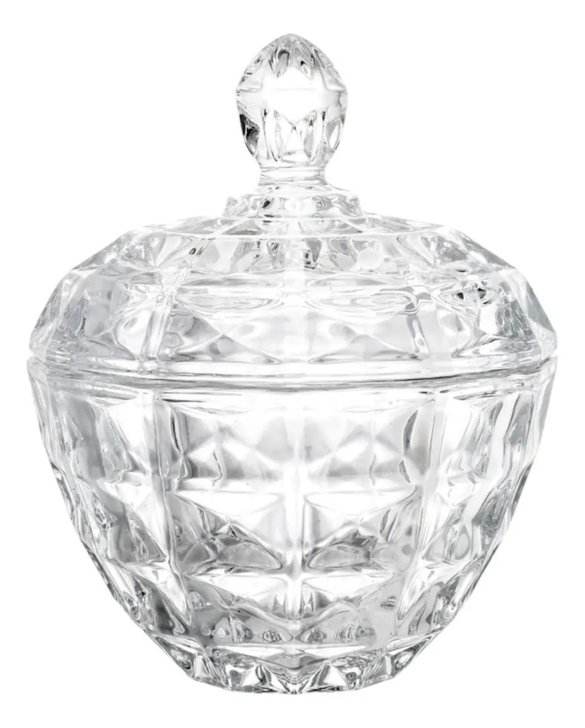 Bombonera Azucarero Caramelera Decorativa Vidrio Elegante Transparente-0