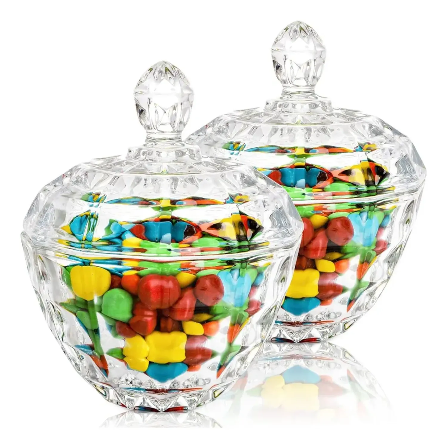 Bombonera Azucarero Caramelera Decorativa Vidrio Elegante Transparente-1