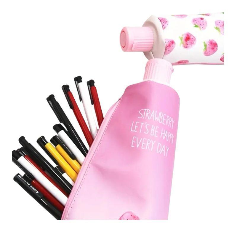Cartuchera Estuche De Lapices Con Sacapunta Integrado Fresas Enviado Al Azar-6
