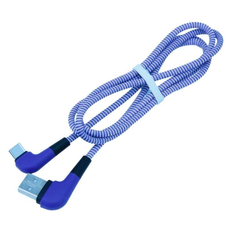 Cable Tipo C Reforzado de 1m Cable Tipo C 90º AZUL-0