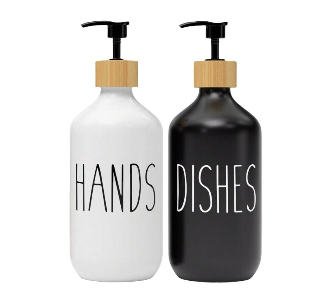 Dispensador Jabón Baño Alcohol Gel Decorativo Hands Dishes-2