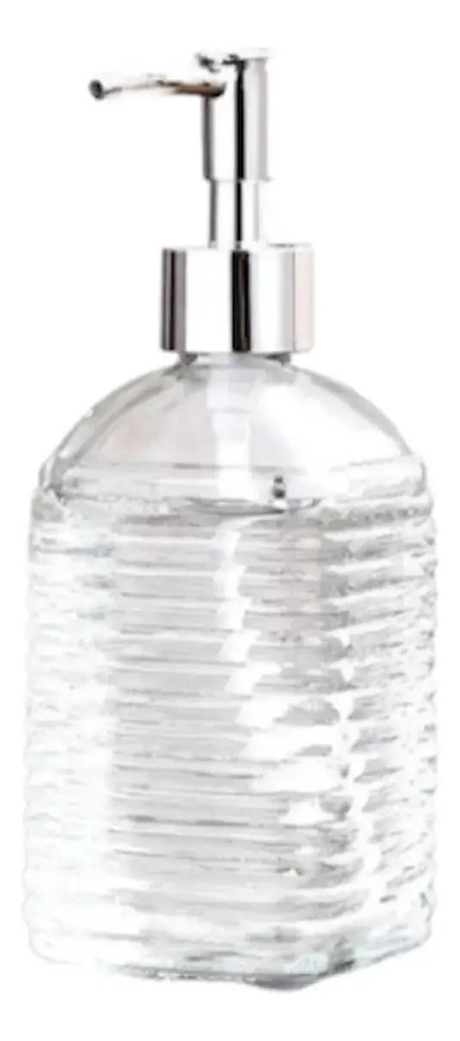 Dispensador Jabón Alcohol Gel 400ml Vidrio Decorativo Transparente-0
