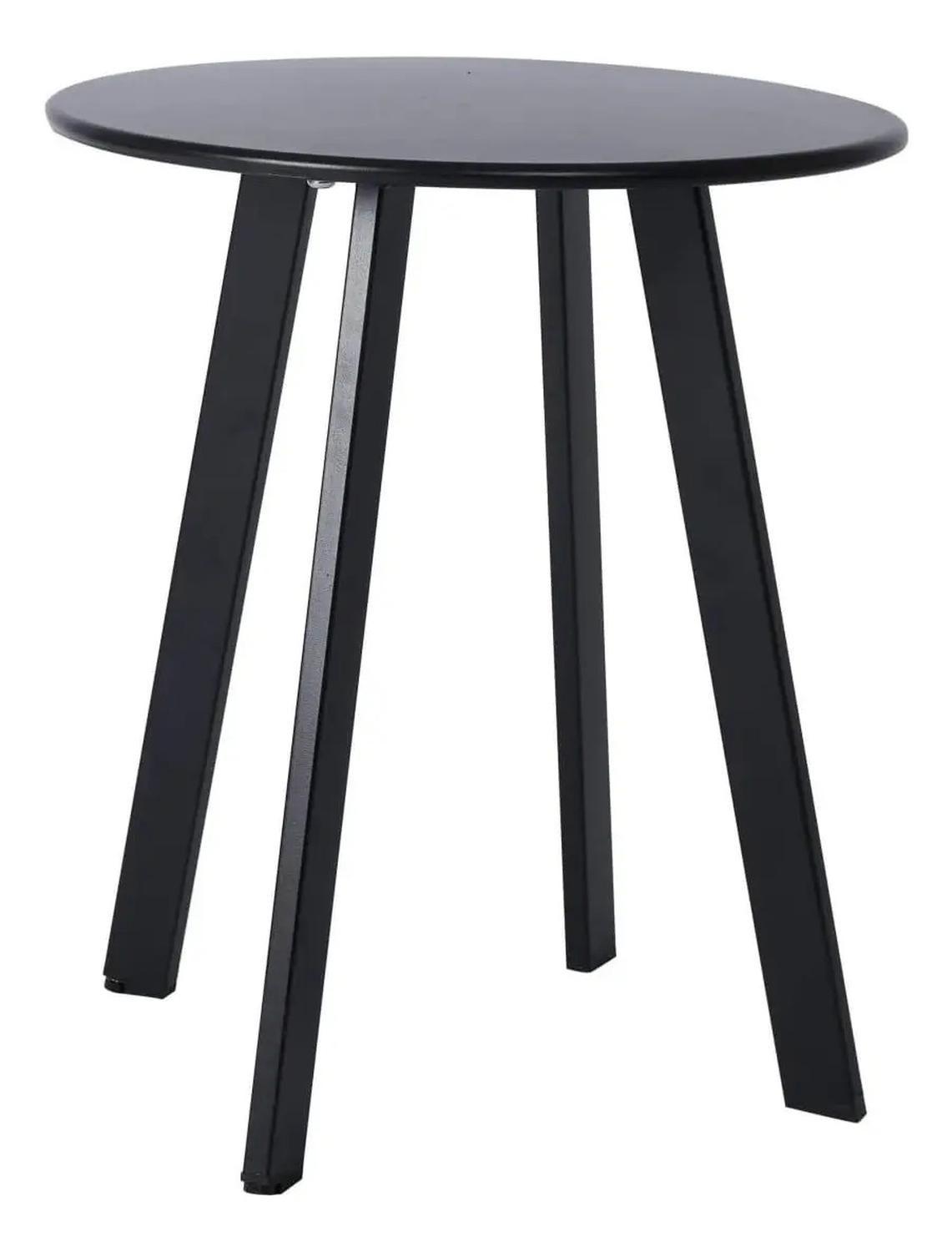 Set 2 Mesas Laterales Centro Metal Negra Elegante Negro-4