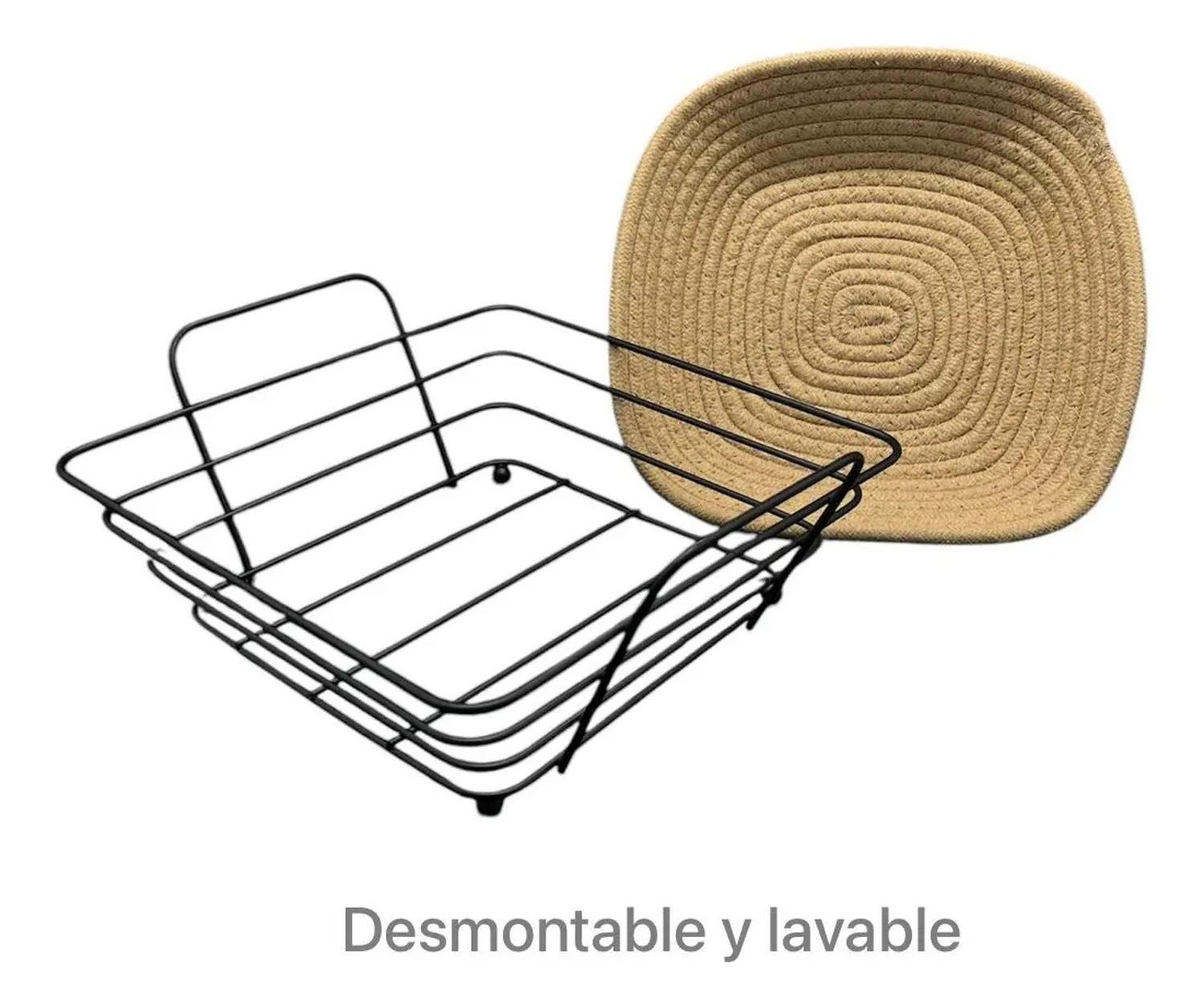 Cesta De Frutas Verduras Frutero Centro Mesa Desmontable 3 Negro-1