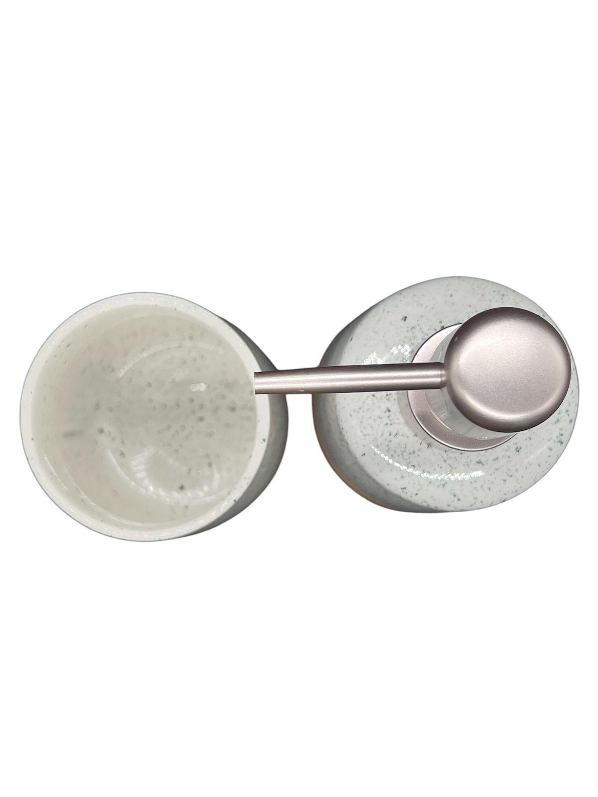 Set De Baño 2 Piezas Ceramica Jabon Porta Cepillo Bicolor-2