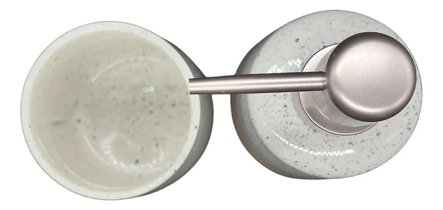 Set De Baño 2 Piezas Ceramica Jabon Porta Cepillo Bicolor Gris-1
