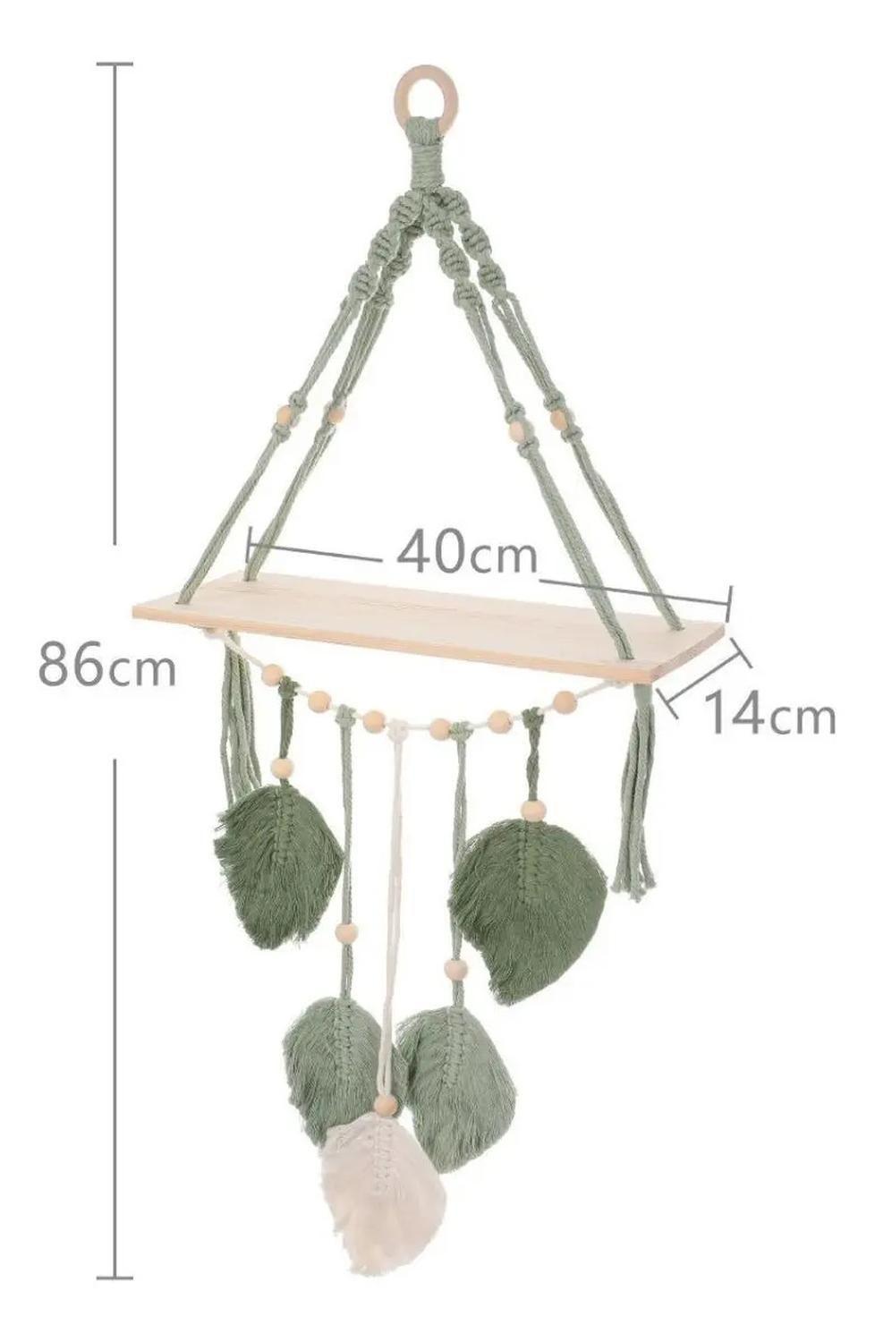 Macetero De Madera Porta Maceta Colgante Jardin Hogar Verde Claro-1