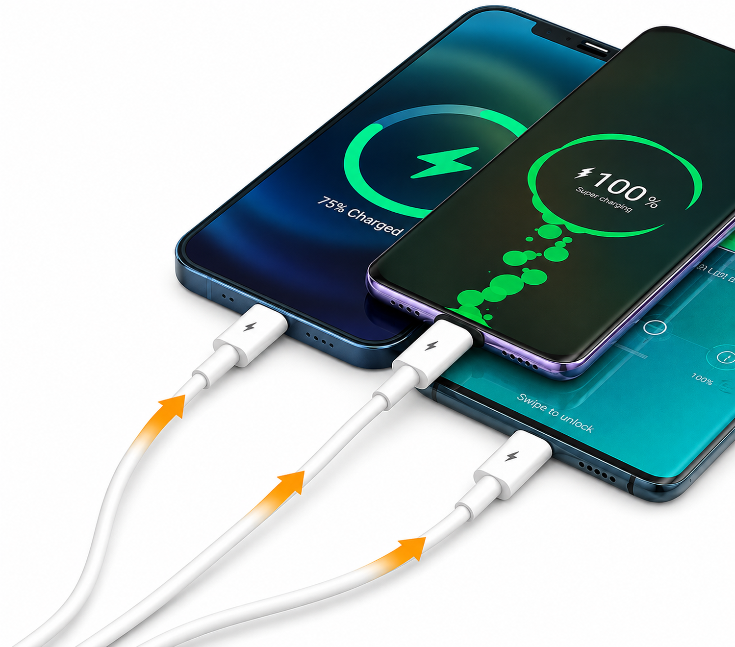 Cable De Carga 3 En 1 Lightning, Micro Usb Y Tipo C. 1.2m Negro-3