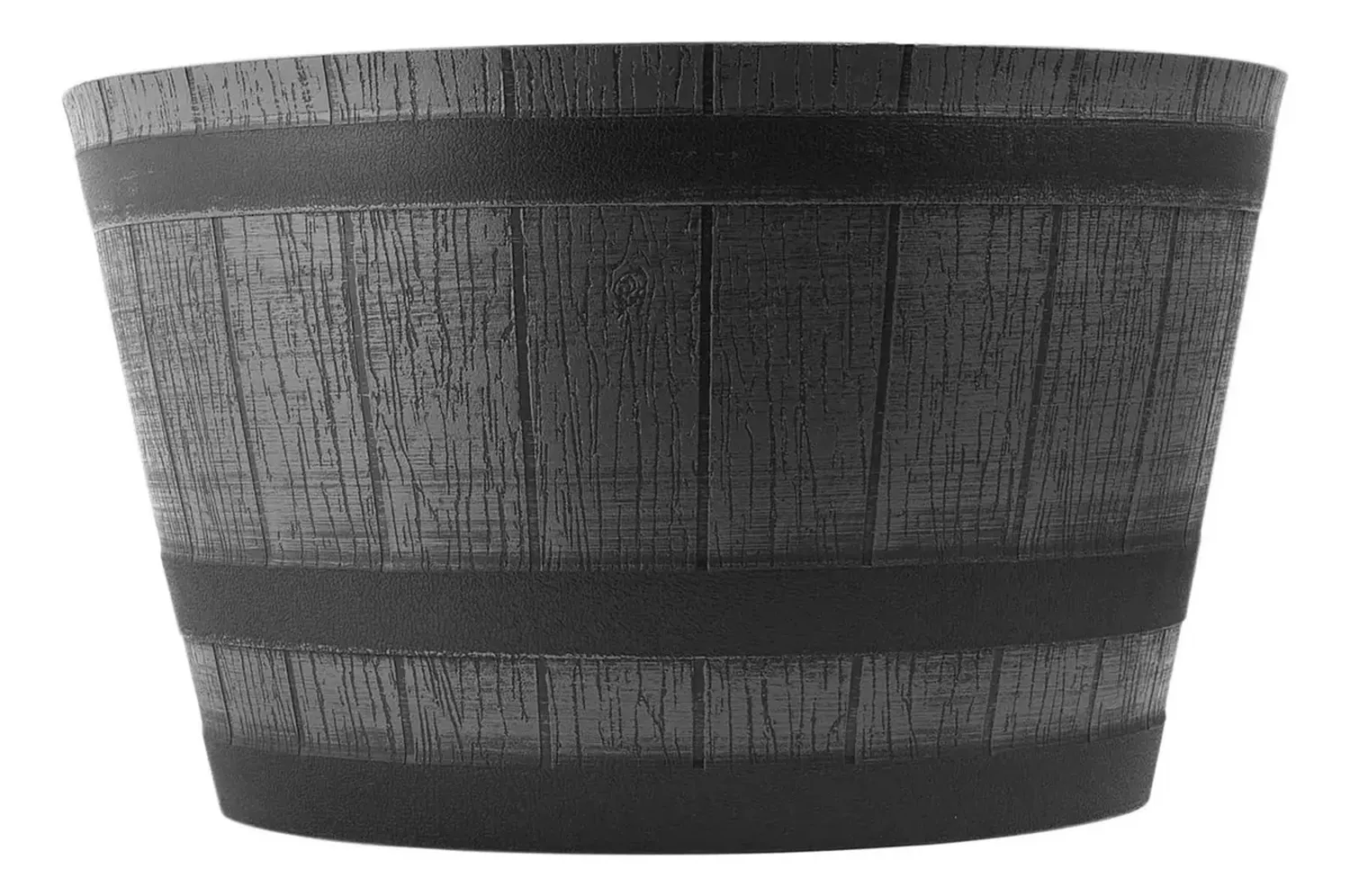 Macetero De Plastico Canasto Dorado Maceta Balde Grande Negro-1