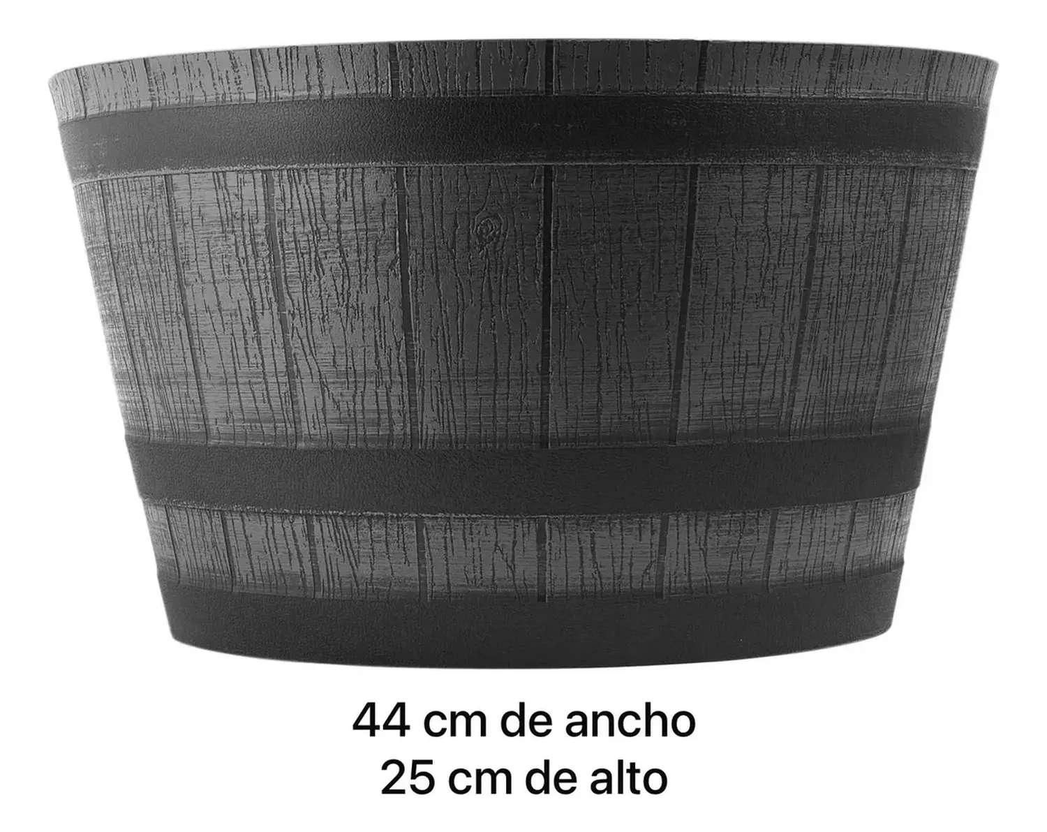 Macetero De Plastico Canasto Dorado Maceta Balde Grande Negro-3