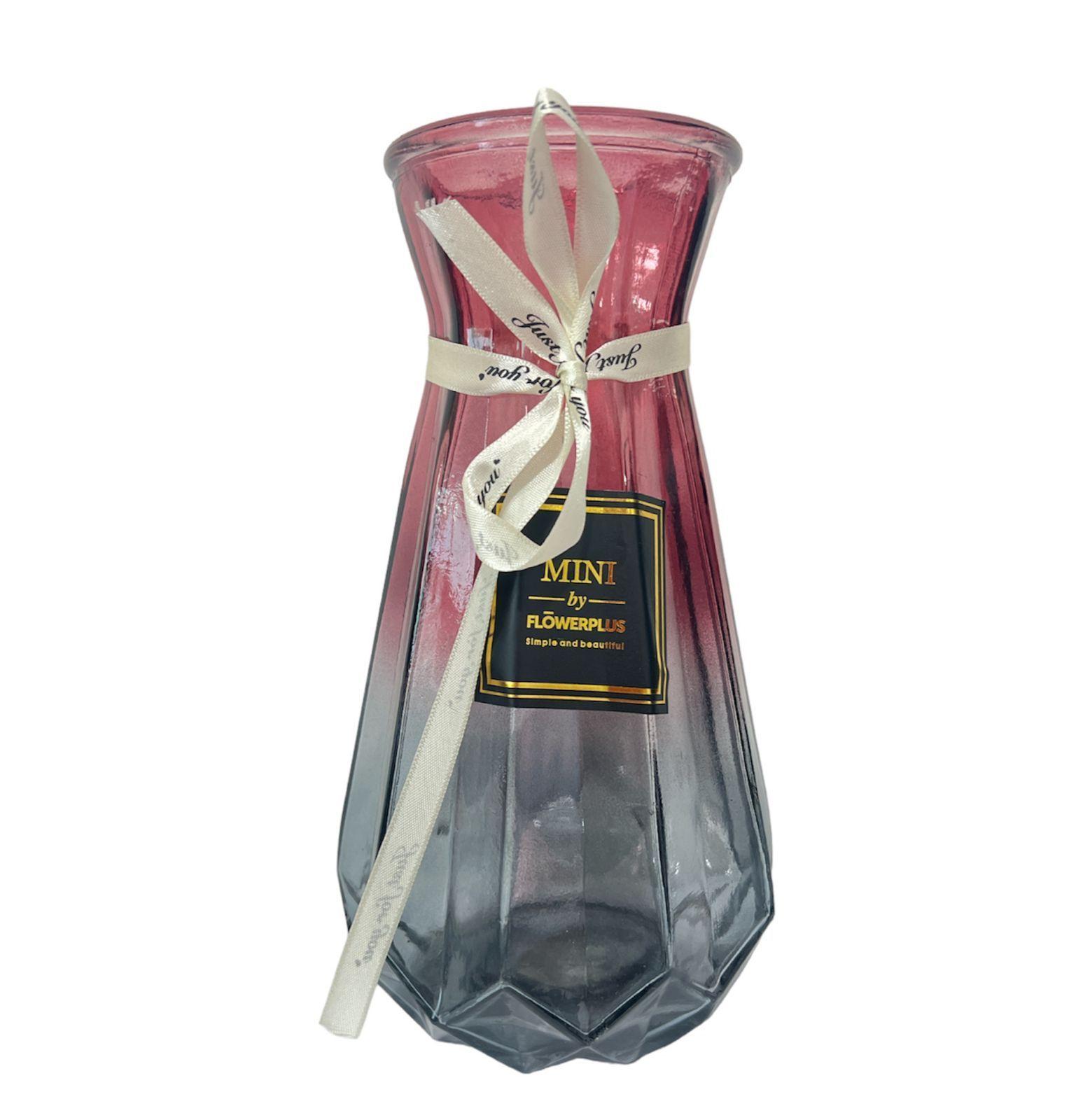 Florero Jarron Decorativo Vidrio Colores Lineas 24cm G-1