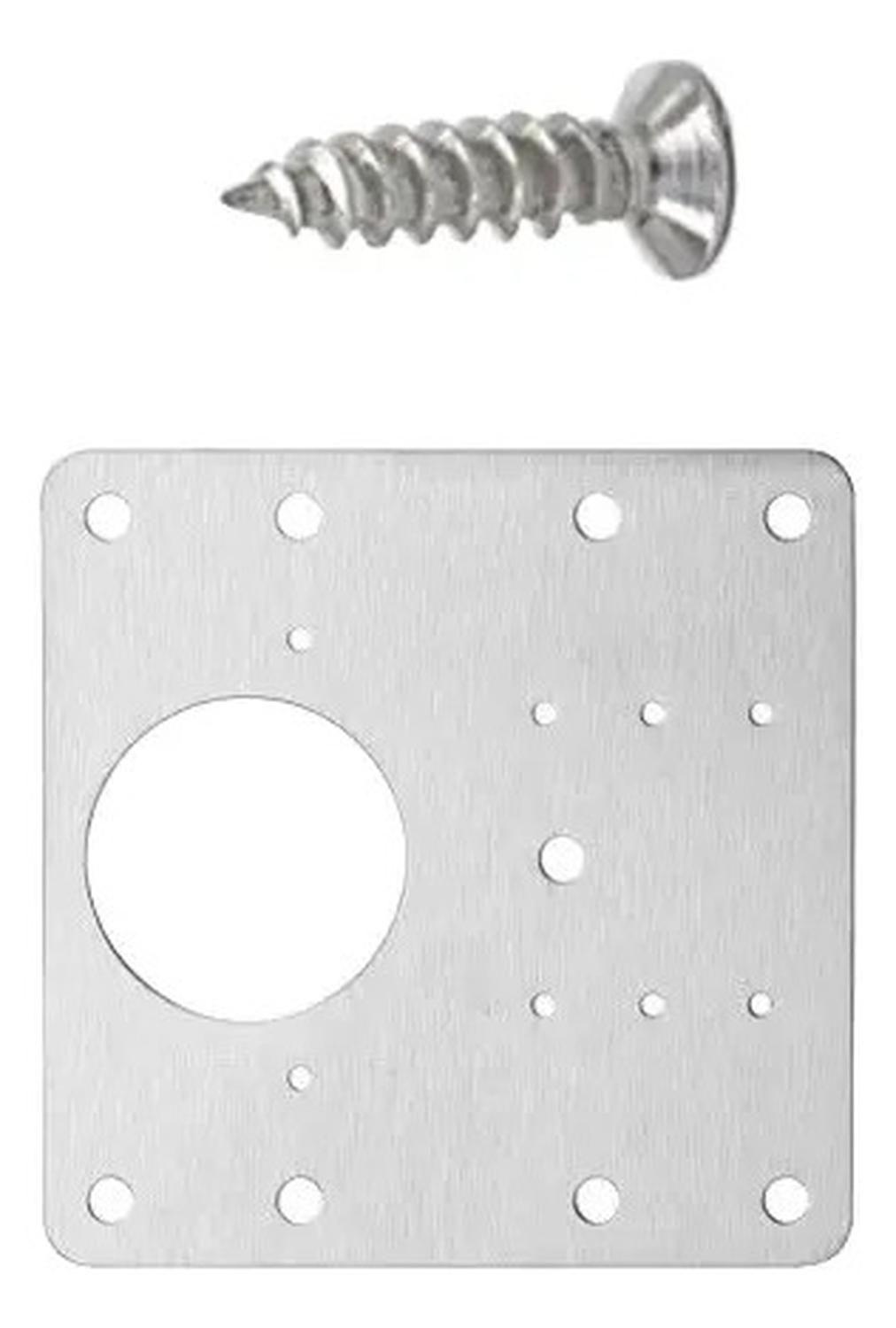 Pack 2 Placas Reparacion Bisagra Mueble Tornillo Puerta 90mm-2