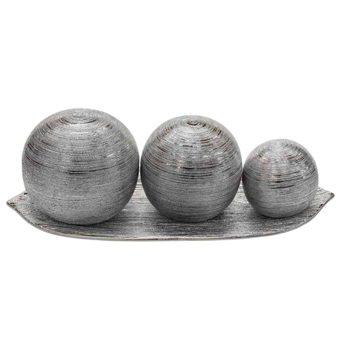 Adorno Decorativo Esferas Plato Elegante 36cm P-0