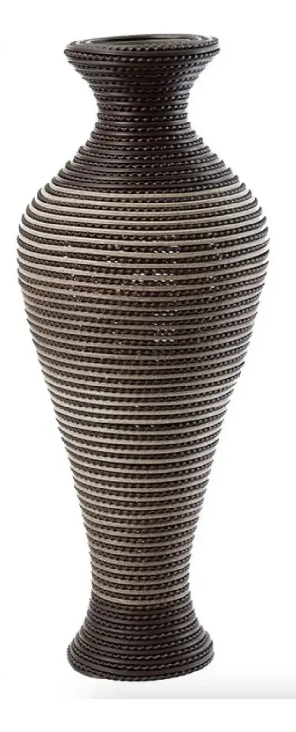 Florero Jarron Decorativo Florero Tejido Moderno 60cm M7 Marrón Líneas-0