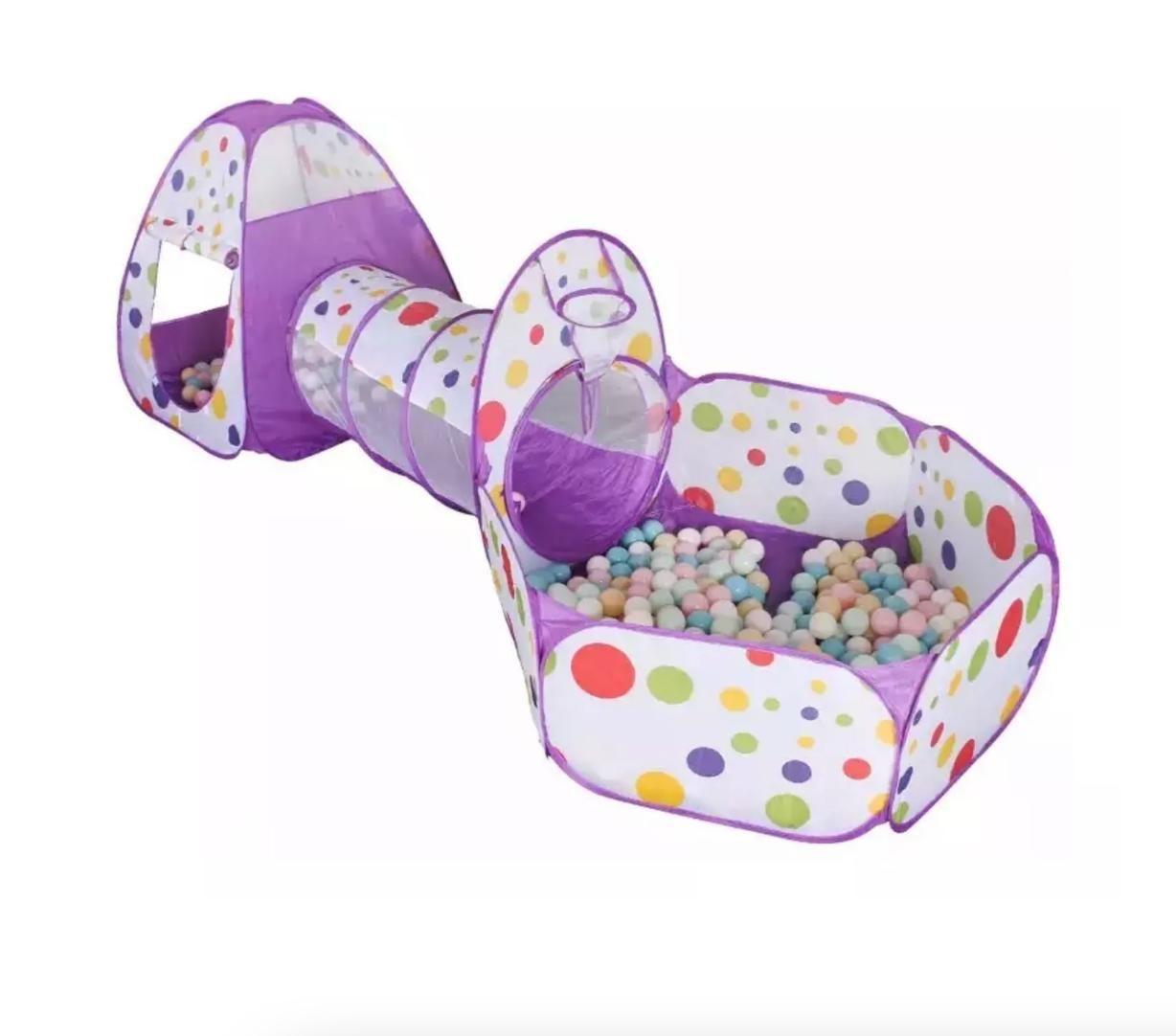 Carpa Piscina De Pelotas Con Tunel Castillo Niños Plegable-1