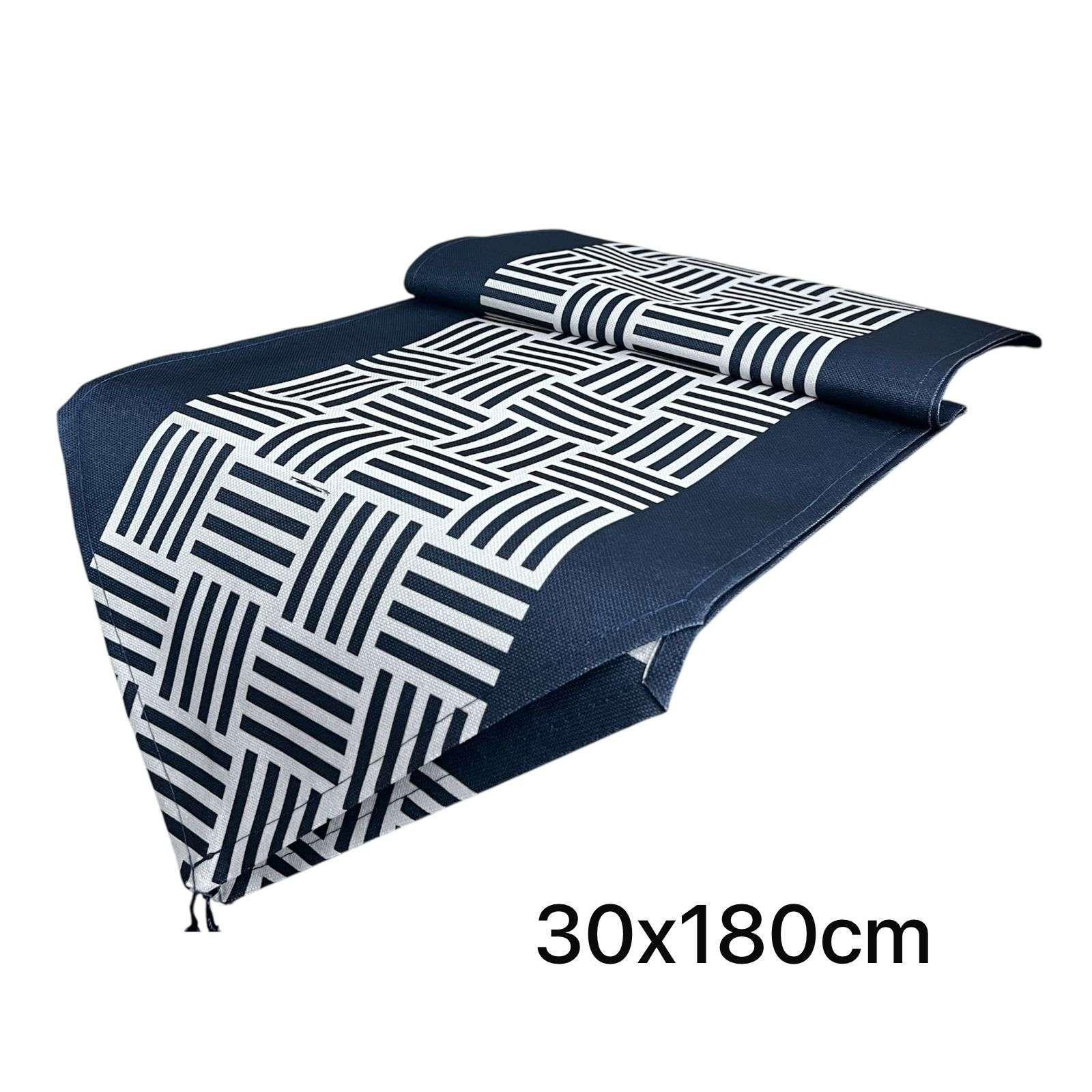 Mantel Camino De Mesa Con Diseño En Medio Azul 180x30cm 2-1