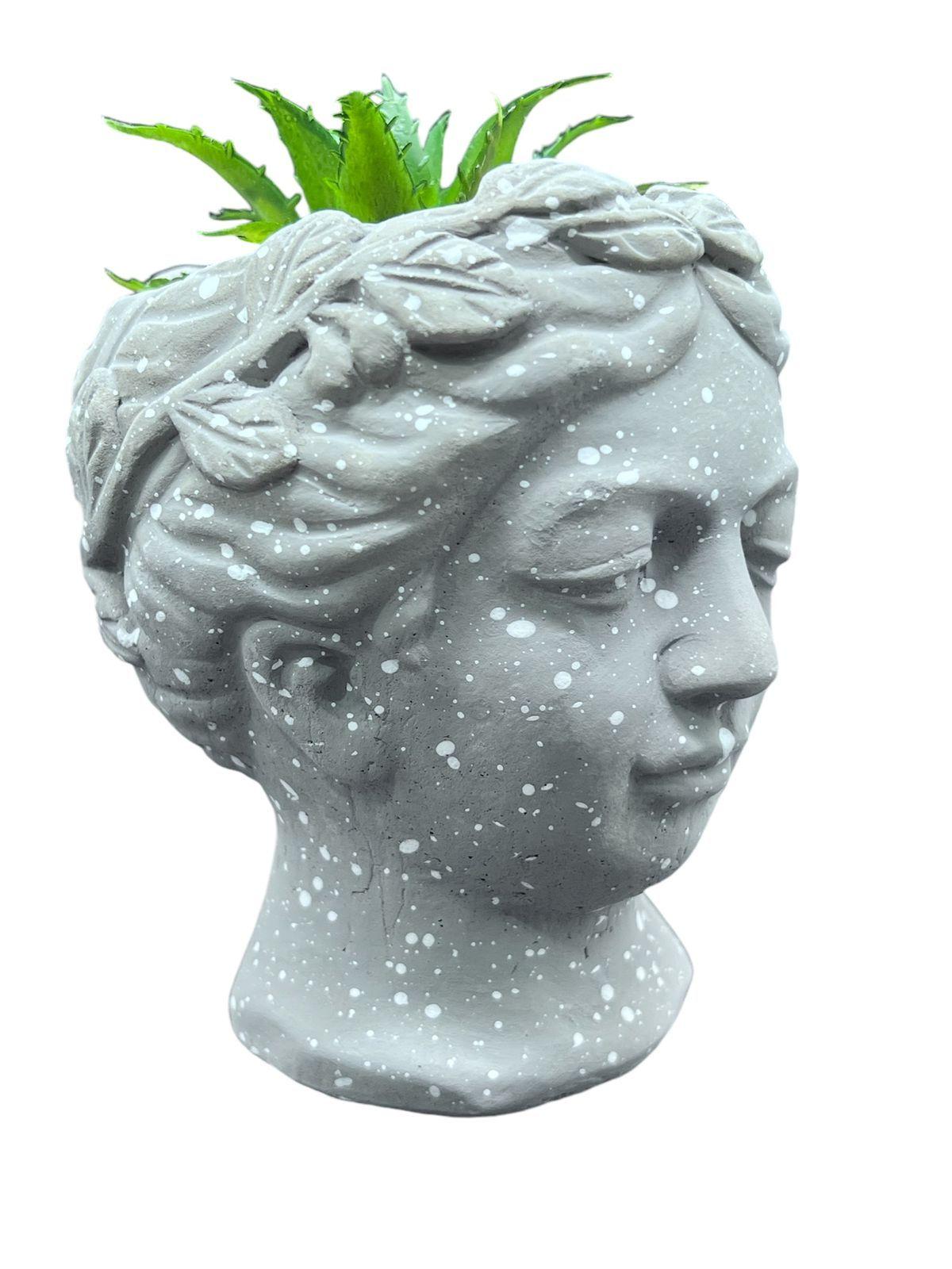Macetero De Ceramica Planta Artificial Moderno Rostro Griego G-0