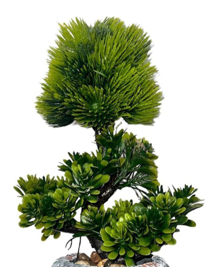 Macetero Planta Artificial Flores Maceta Piedra Bonsai-2