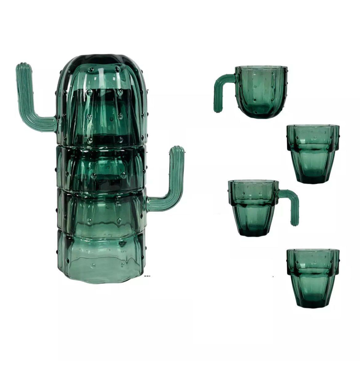 Pack De 4 Tazas Café Diseño Cactus Set 4 Taza-2