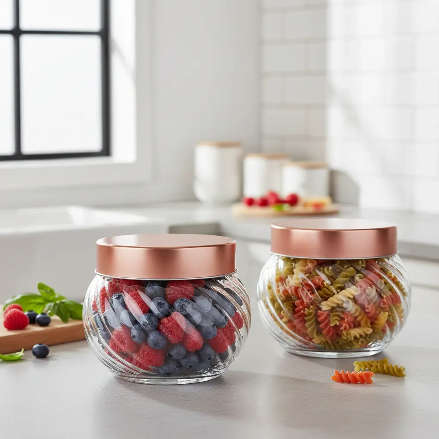 Frasco Conservero Envase Vidrio Contenedor De Alimentos 10cm Terracota-2